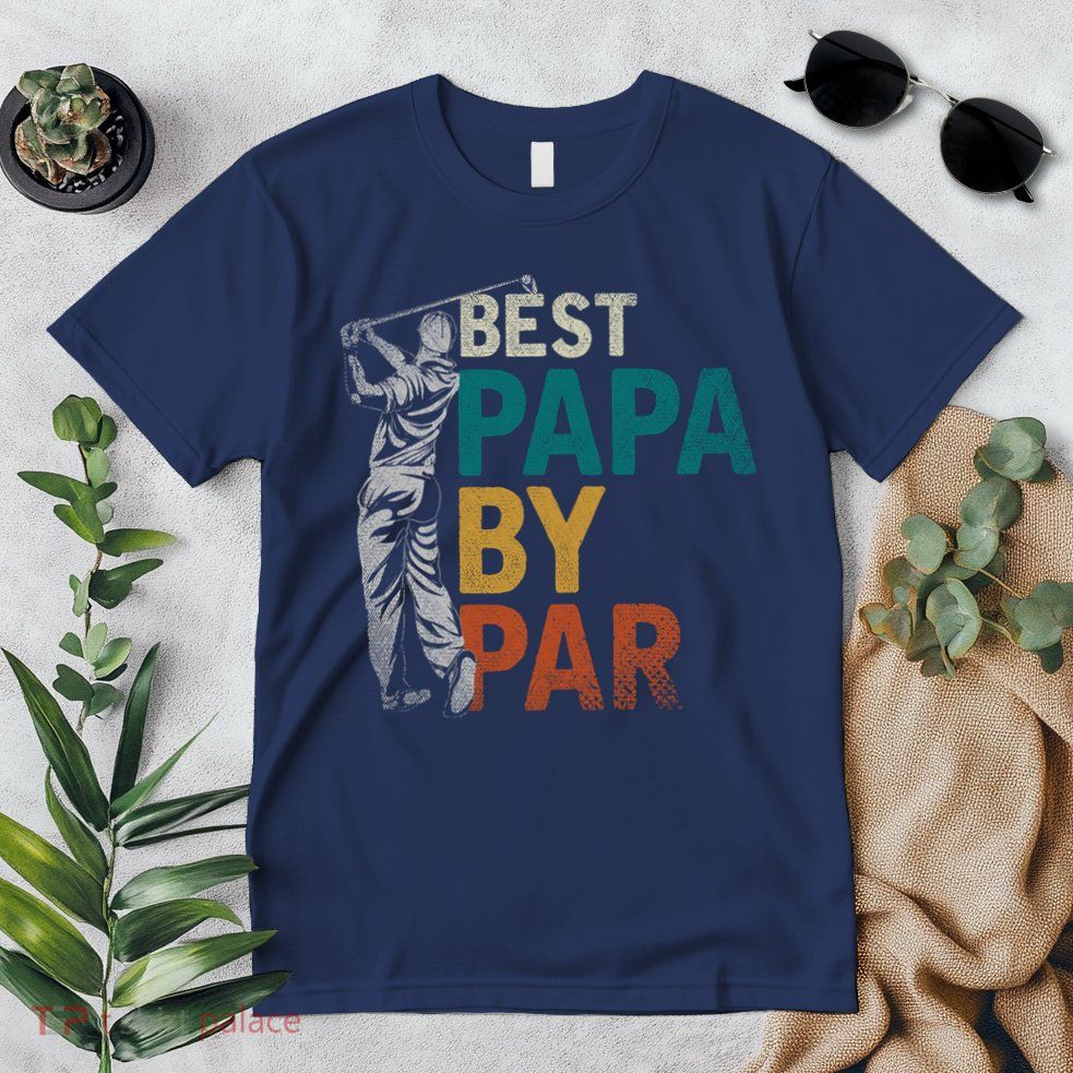 Fathers Day Golfer Dad Golfing Best Papa By Par Funny Golf Premium T-Shirt