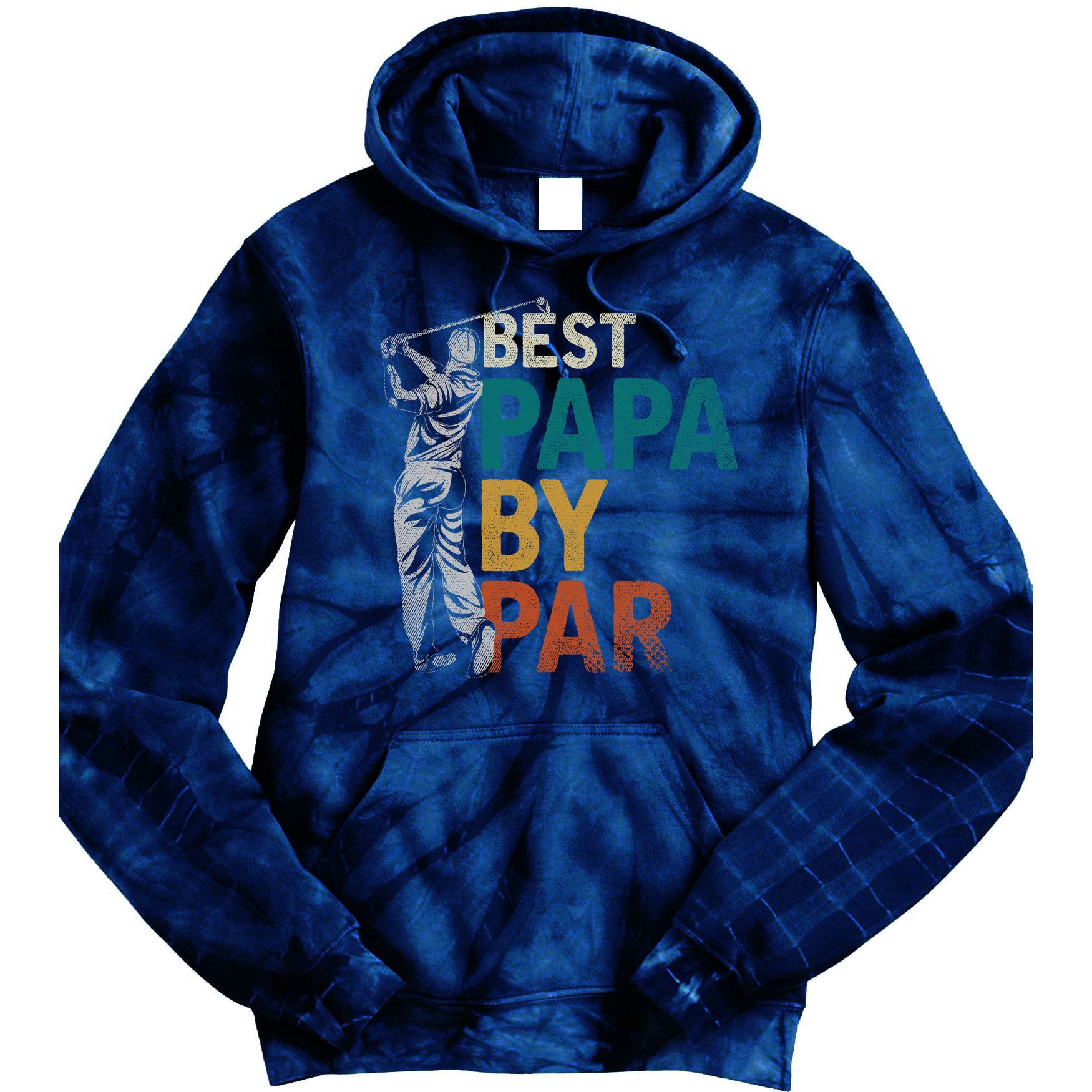 Fathers Day Golfer Dad Golfing Best Papa By Par Funny Golf Tie Dye Hoodie