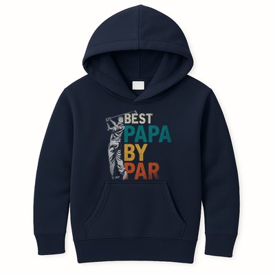 Fathers Day Golfer Dad Golfing Best Papa By Par Funny Golf Kids Hoodie