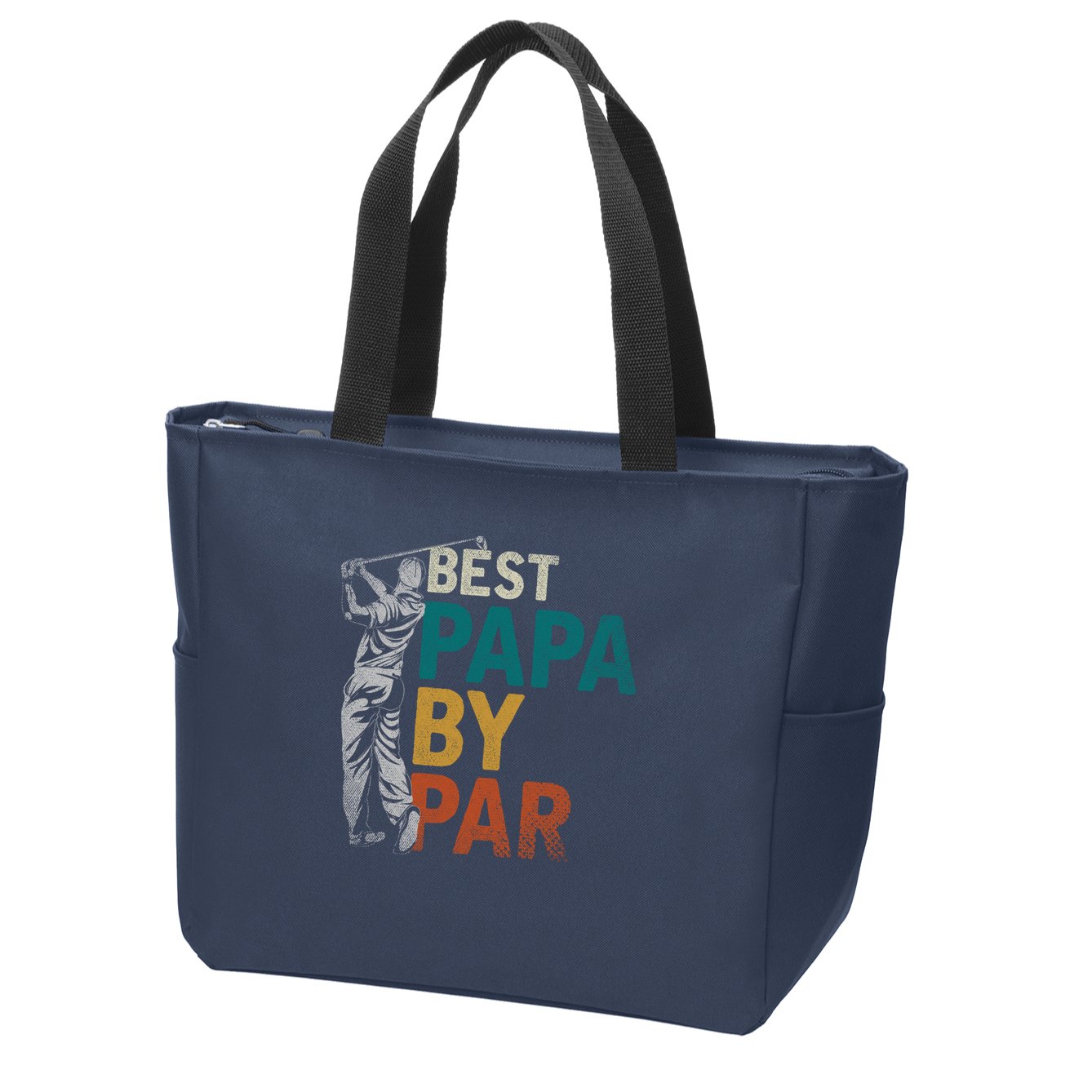 Fathers Day Golfer Dad Golfing Best Papa By Par Funny Golf Zip Tote Bag