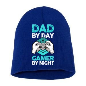 Fathers Day Gaming Gamer Daddy Dad By Day Gamer By Night Gift Short Acrylic Beanie