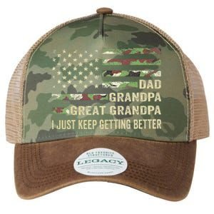 Fathers Day Gift From Grandkids Dad Grandpa Great Grandpa Legacy Tie Dye Trucker Hat