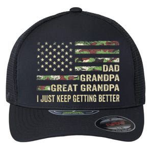 Fathers Day Gift From Grandkids Dad Grandpa Great Grandpa Flexfit Unipanel Trucker Cap