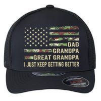 Fathers Day Gift From Grandkids Dad Grandpa Great Grandpa Flexfit Unipanel Trucker Cap