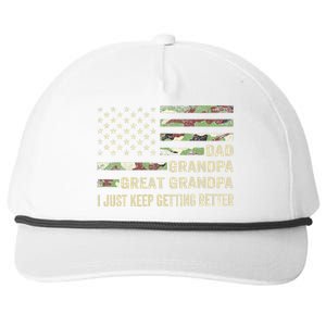 Fathers Day Gift From Grandkids Dad Grandpa Great Grandpa Snapback Five-Panel Rope Hat