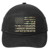 Fathers Day Gift From Grandkids Dad Grandpa Great Grandpa 7-Panel Snapback Hat