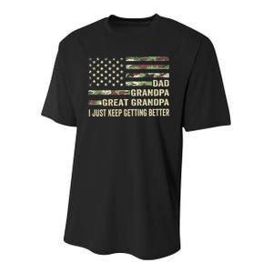 Fathers Day Gift From Grandkids Dad Grandpa Great Grandpa Youth Performance Sprint T-Shirt