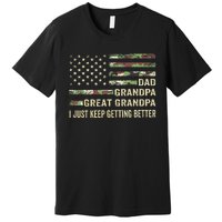 Fathers Day Gift From Grandkids Dad Grandpa Great Grandpa Premium T-Shirt