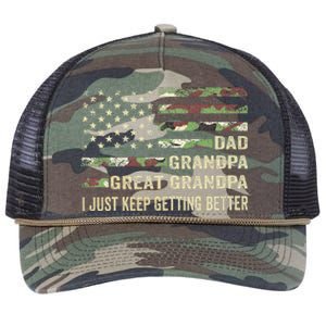 Fathers Day Gift From Grandkids Dad Grandpa Great Grandpa Retro Rope Trucker Hat Cap