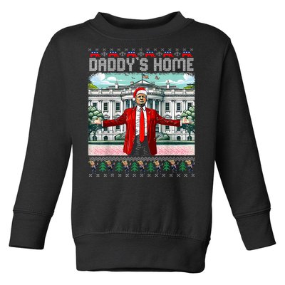 Funny Daddys Home Trump Ugly Christmas Sweater Pajamas Toddler Sweatshirt