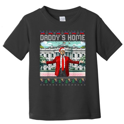 Funny Daddys Home Trump Ugly Christmas Sweater Pajamas Toddler T-Shirt