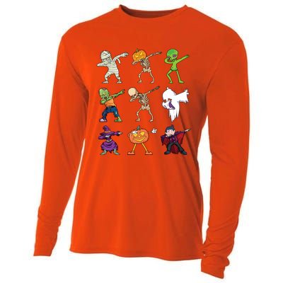 Funny Dabbing Halloween Skeleton Pumpkin Mummy Dab Meaningful Gift Cooling Performance Long Sleeve Crew