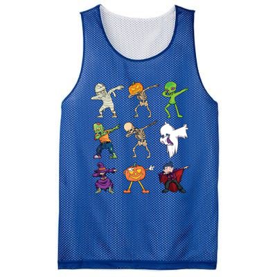 Funny Dabbing Halloween Skeleton Pumpkin Mummy Dab Meaningful Gift Mesh Reversible Basketball Jersey Tank