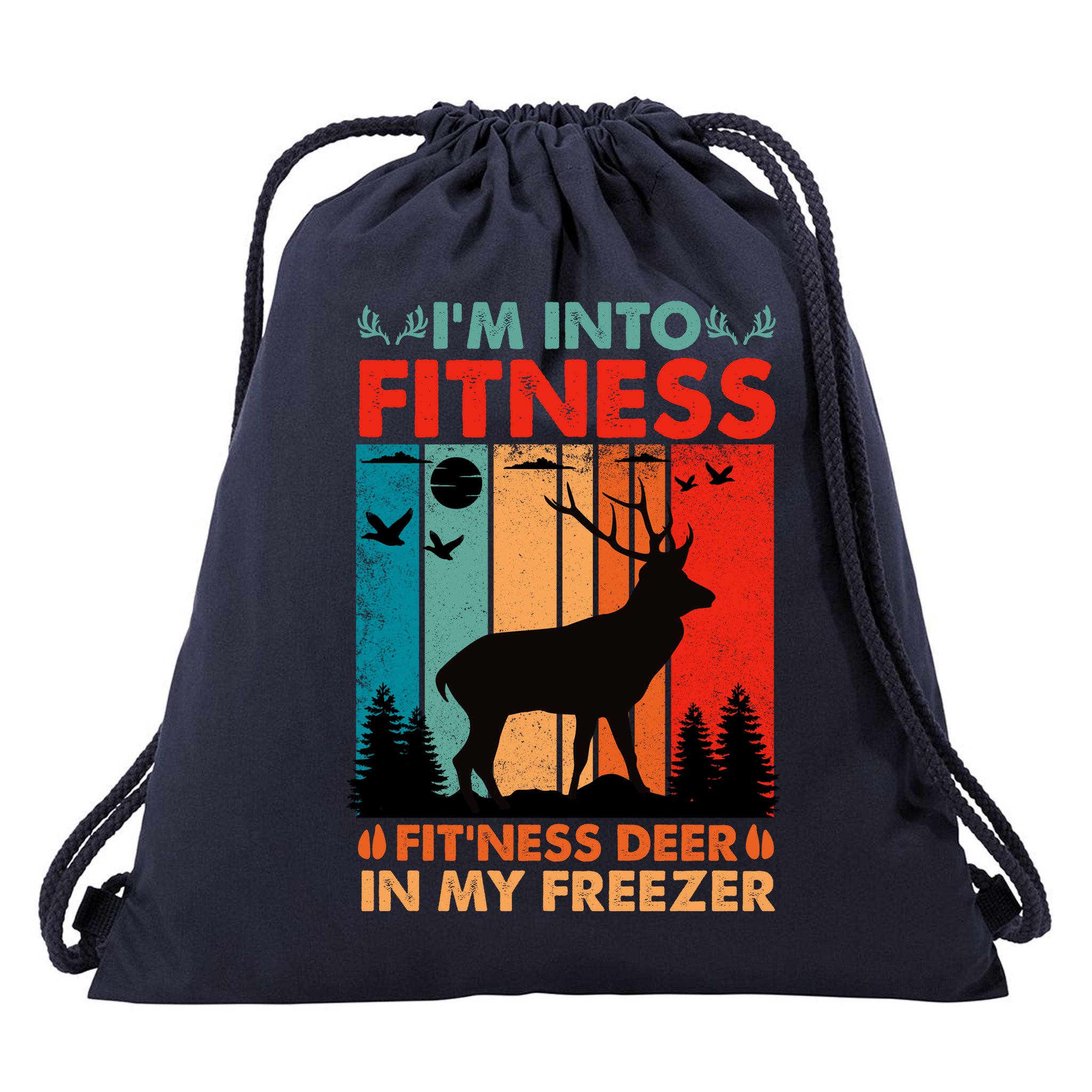 Funny Deer Hunter Gift Drawstring Bag