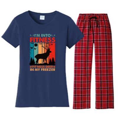 Funny Deer Hunter Gift Women's Flannel Pajama Set