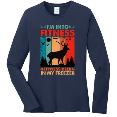 Funny Deer Hunter Gift Ladies Long Sleeve Shirt