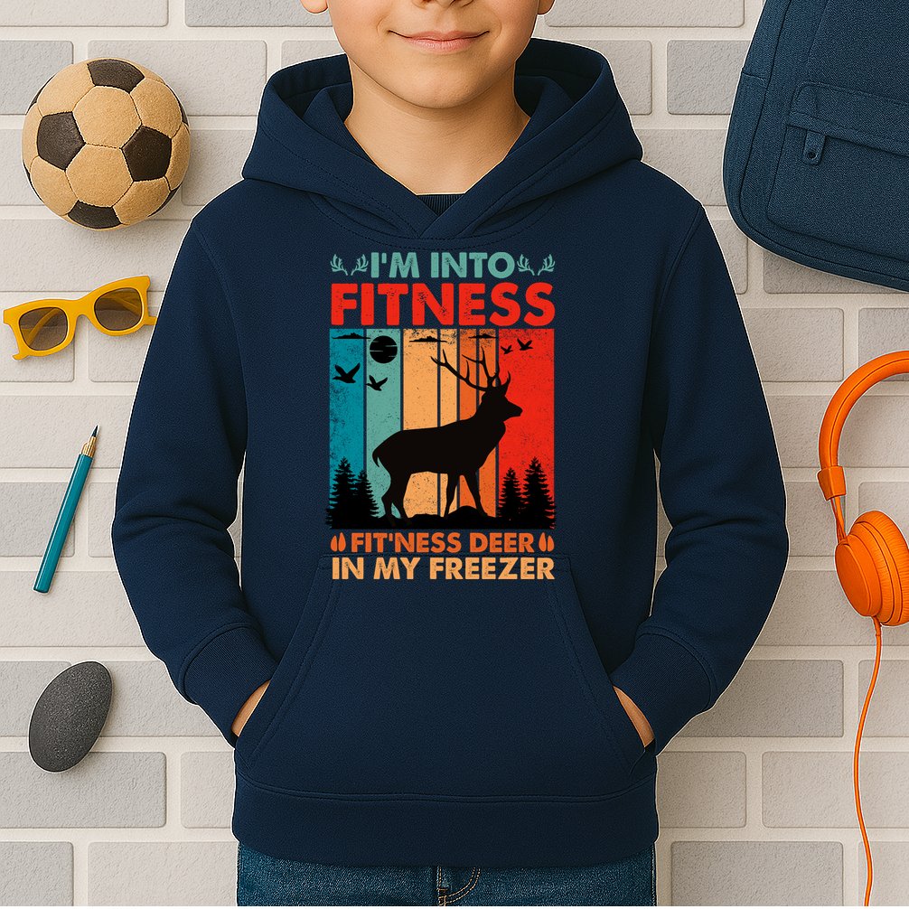 Funny Deer Hunter Gift Kids Hoodie