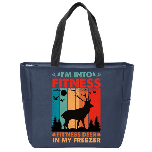 Funny Deer Hunter Gift Zip Tote Bag