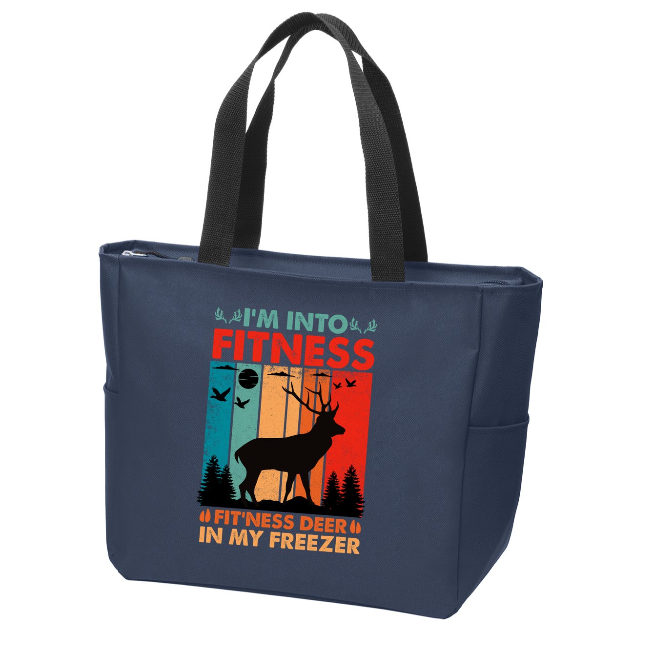 Funny Deer Hunter Gift Zip Tote Bag