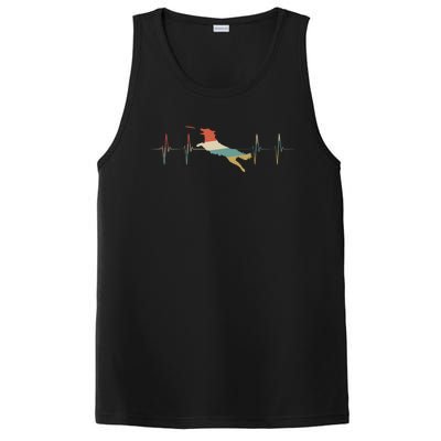 Frisbee Dog Heartbeat Retro Ecg Ekg Gift PosiCharge Competitor Tank