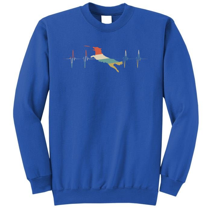 Frisbee Dog Heartbeat Retro Ecg Ekg Gift Sweatshirt