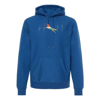 Frisbee Dog Heartbeat Retro Ecg Ekg Gift Premium Hoodie