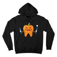 Funny Dental Halloween Tooth Pumpkin Dentist Hoodie