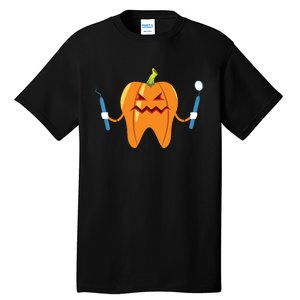 Funny Dental Halloween Tooth Pumpkin Dentist Tall T-Shirt