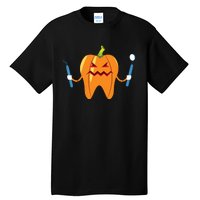 Funny Dental Halloween Tooth Pumpkin Dentist Tall T-Shirt