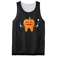 Funny Dental Halloween Tooth Pumpkin Dentist Mesh Reversible Basketball Jersey Tank