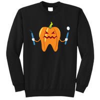 Funny Dental Halloween Tooth Pumpkin Dentist Tall Sweatshirt