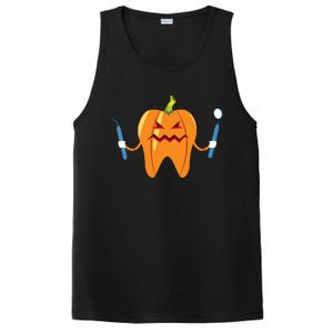 Funny Dental Halloween Tooth Pumpkin Dentist PosiCharge Competitor Tank