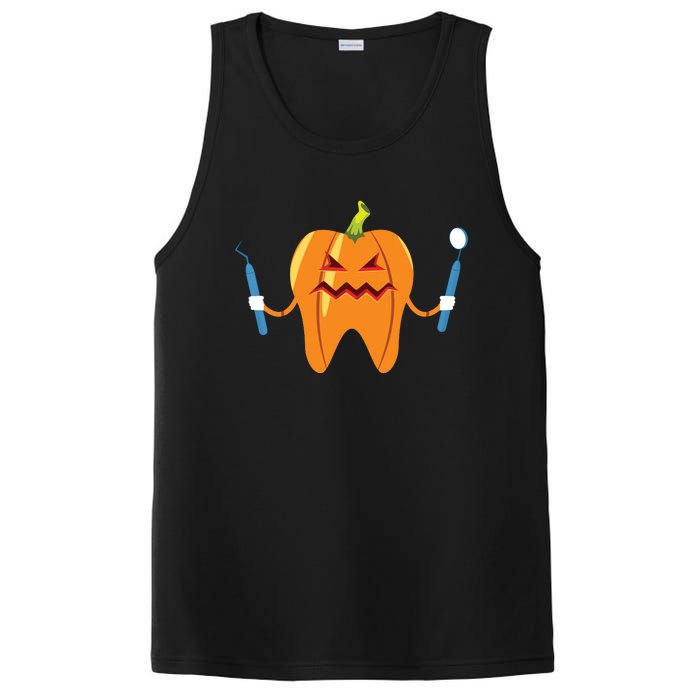 Funny Dental Halloween Tooth Pumpkin Dentist PosiCharge Competitor Tank