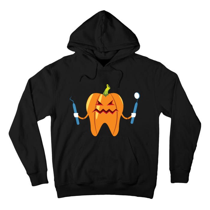 Funny Dental Halloween Tooth Pumpkin Dentist Tall Hoodie