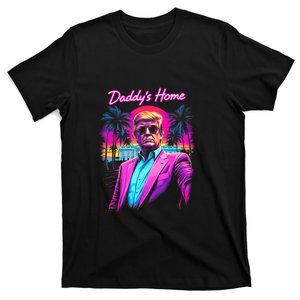 Funny Daddys Home White House Trump 2024 Retro 80s T-Shirt