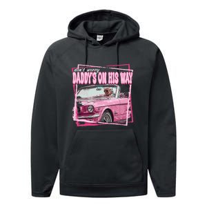 Funny DaddyS Home Trump Pink 2024 Take America Back 2024 Performance Fleece Hoodie