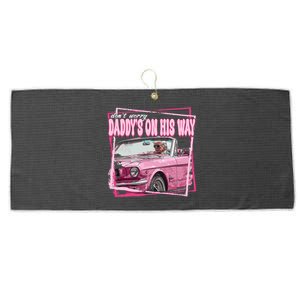 Funny DaddyS Home Trump Pink 2024 Take America Back 2024 Large Microfiber Waffle Golf Towel