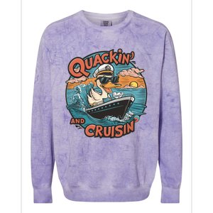 Funny Duck Hunting Hiding Cruise Duck Hunter Cruise Ship Colorblast Crewneck Sweatshirt