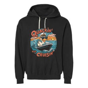 Funny Duck Hunting Hiding Cruise Duck Hunter Cruise Ship Garment-Dyed Fleece Hoodie