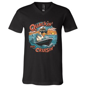 Funny Duck Hunting Hiding Cruise Duck Hunter Cruise Ship V-Neck T-Shirt