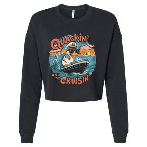 Funny Duck Hunting Hiding Cruise Duck Hunter Cruise Ship Cropped Pullover Crew