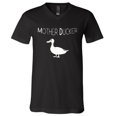 Funny Duck Hunting Mother Ducker For Moms V-Neck T-Shirt