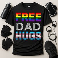 Free Dad Hugs Pride Month Proud Ally Cooling Performance Crew T-Shirt