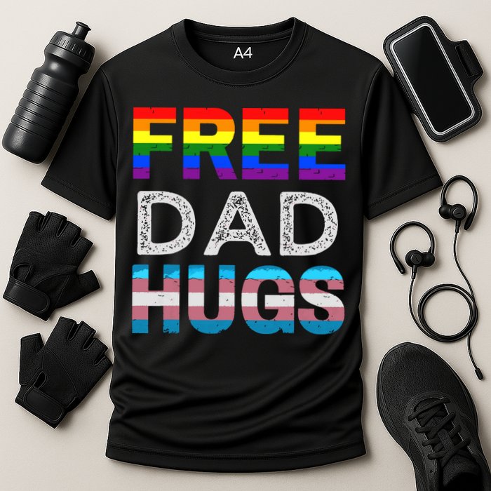 Free Dad Hugs Pride Month Proud Ally Cooling Performance Crew T-Shirt