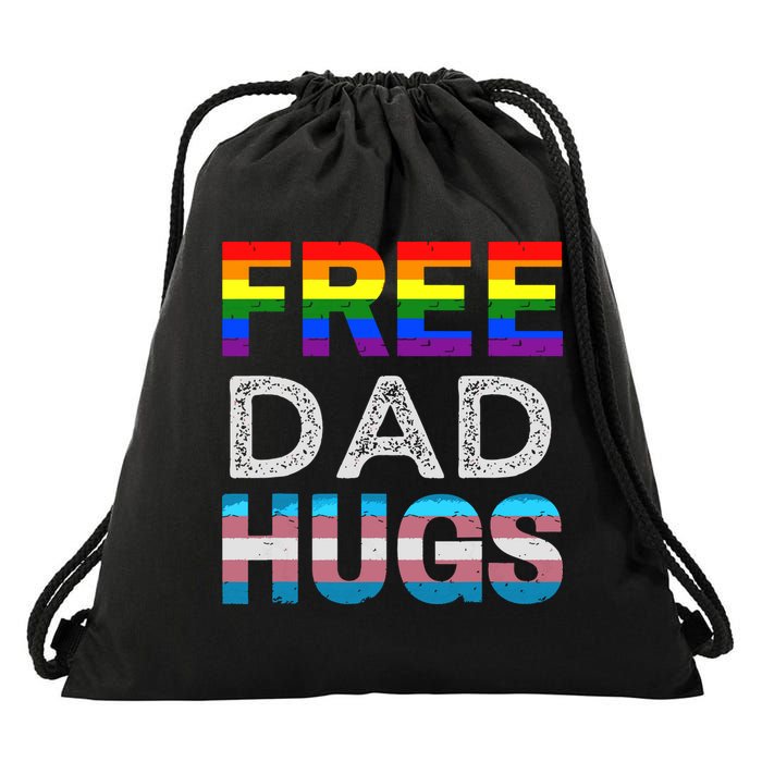 Free Dad Hugs Pride Month Proud Ally Drawstring Bag