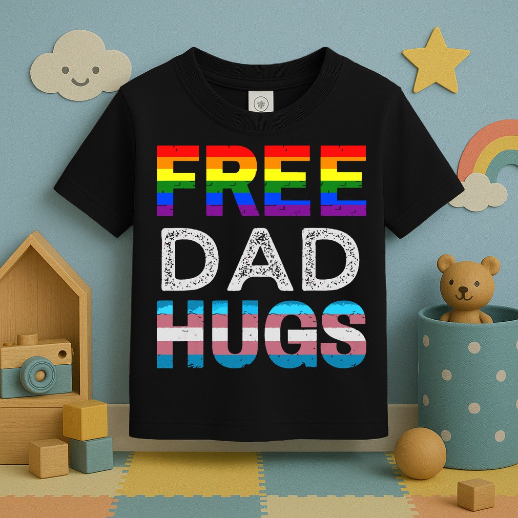 Free Dad Hugs Pride Month Proud Ally Toddler T-Shirt