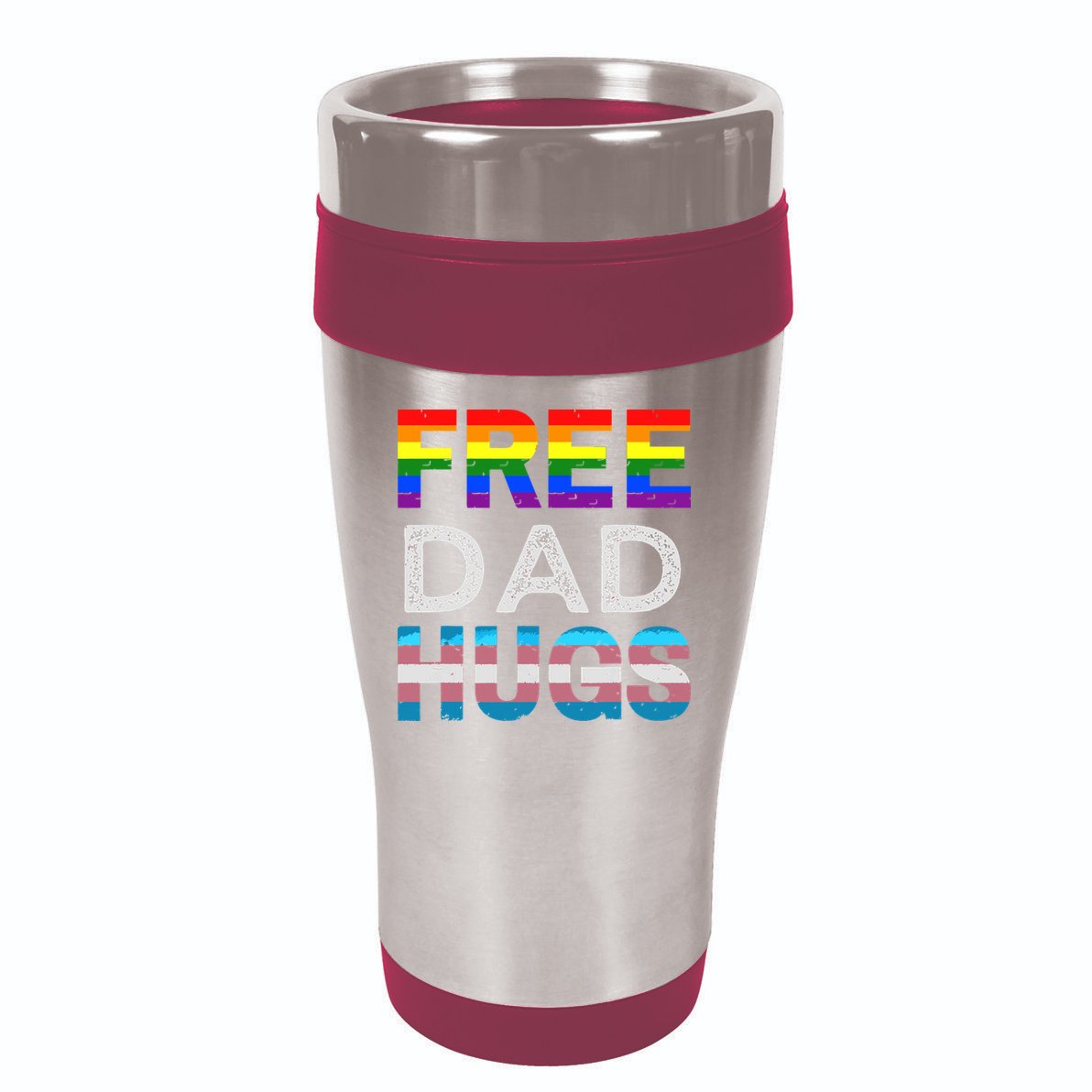 Free Dad Hugs Pride Month Proud Ally 16oz Travel Tumbler