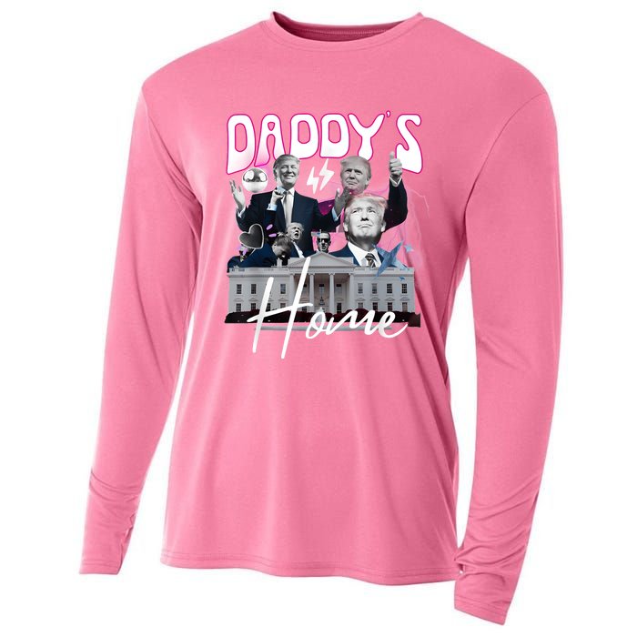 Funny Daddys Home Trump 90s Bootleg Style Cooling Performance Long Sleeve Crew