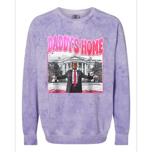 Funny Daddys Home Trump 2024 Take America Back 2024 Colorblast Crewneck Sweatshirt