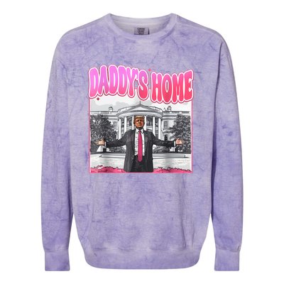 Funny Daddys Home Trump 2024 Take America Back 2024 Colorblast Crewneck Sweatshirt